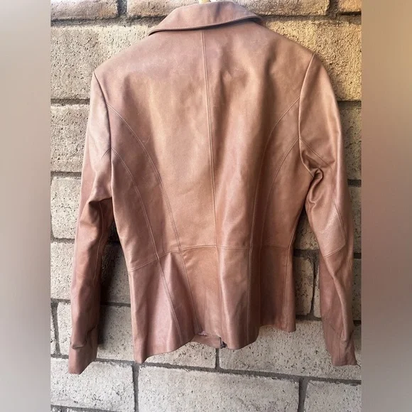 Wilson Leather Maxima Soft Pink Leather Jacket Sz S Women - Picture 4 of 10